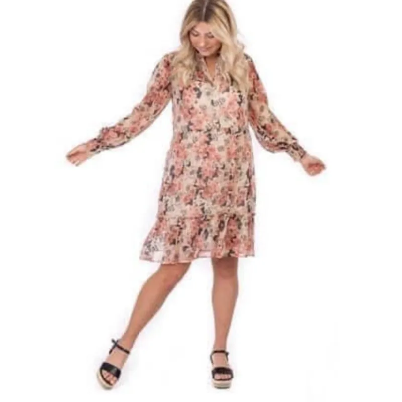 Tradera REA Blommig klänning stl S Capri Collection^ Damkläder