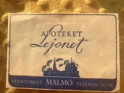 Tradera Medicinska Prylar<Receptkuvert / Apotekskuvert från Apoteket Lejonet i Malmö