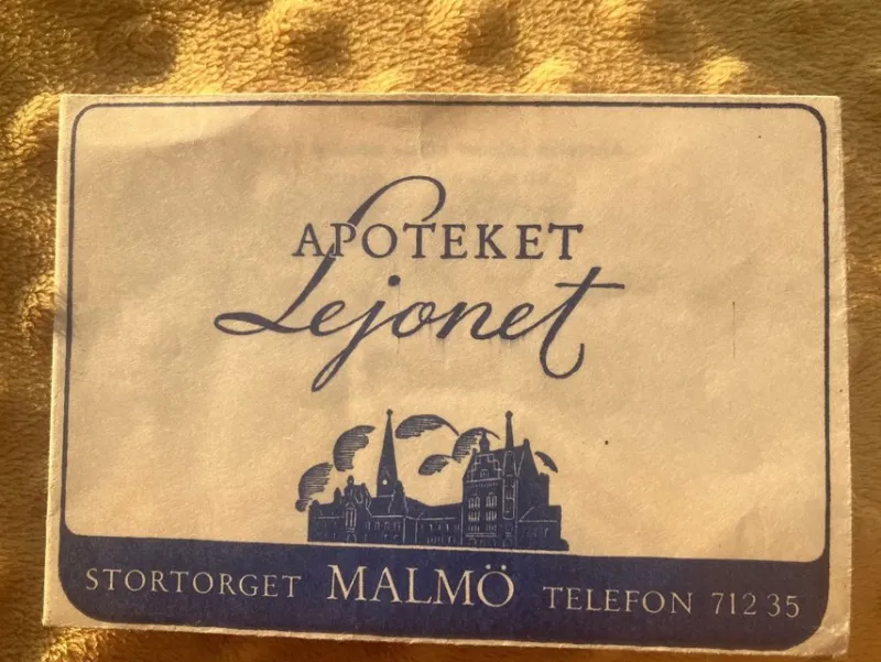Tradera Medicinska Prylar<Receptkuvert / Apotekskuvert från Apoteket Lejonet i Malmö