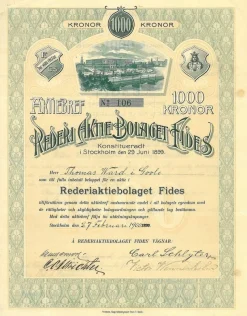 Tradera Rederi AB Fides^ Övrigt Mynt & Sedlar