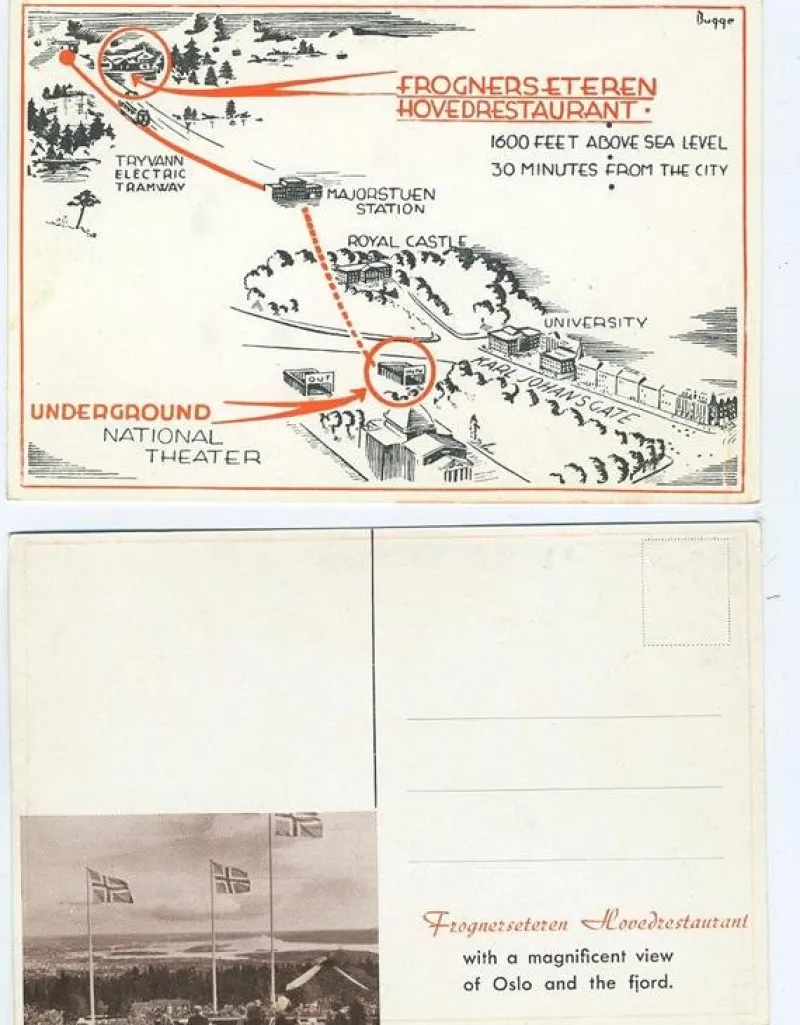 Tradera Nordiska Länder<REKLAMKORT FROGNERSETER HOVEDRESTAURANT KV 9-0AV.
