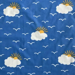 Tradera Retro BLÅ HIMMEL BARNPÅSLAKAN ANNA-LENA EMDÉN Påslakan Lakan Sol Moln 1970-tal> Inredning Barnrum