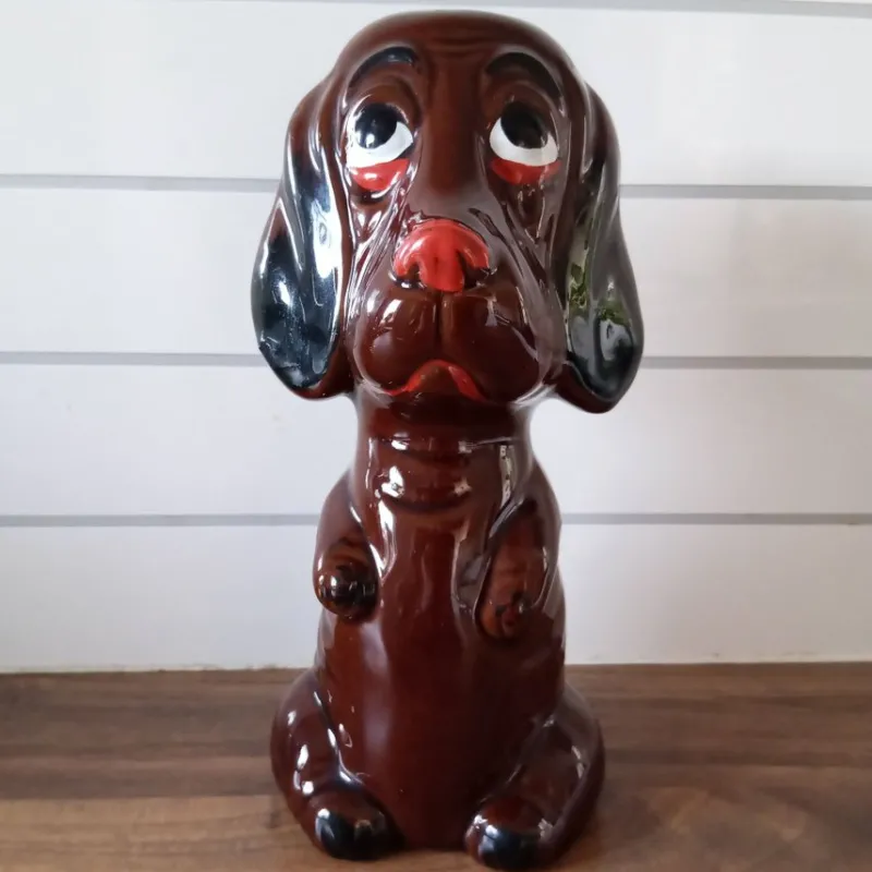 Tradera Sparbössor<Retro Keramik Spargris Hund 19 cm