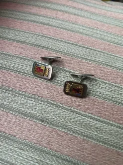 Tradera Manschettknappar<Retro PRIMA NS Nysilver manschettknappar i fint design, vintage