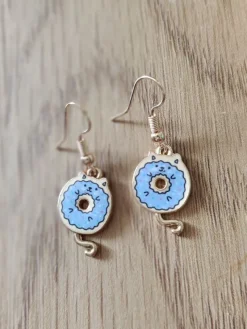 Tradera Örhängen<örhängen katter donuts lila Kawaii