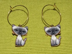 Tradera Egendesignade Smycken<Örhängen med katt/katter av emalj/zinklegering/rostfritt stål.