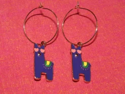 Tradera Egendesignade Smycken<Örhängen med lamor/lama av emalj/rostfritt stål.