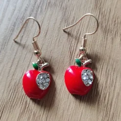 Tradera Örhängen<örhängen äpplen röda strass