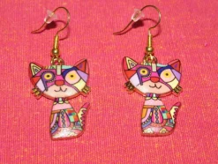 Tradera Egendesignade Smycken<Örhängen/katt/katter av emalj/zinklegering/rostfritt stål.