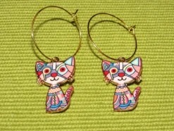 Tradera Egendesignade Smycken<Örhängen/katt/katter av emalj/zinklegering/rostfritt stål.