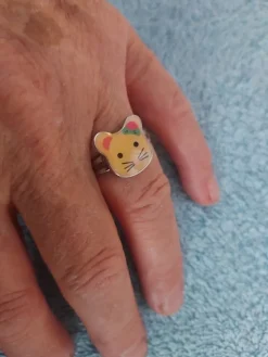 Tradera Ringar<Ring Katt Ställbar Metall Minsta Omkrets ca 5,8 cm