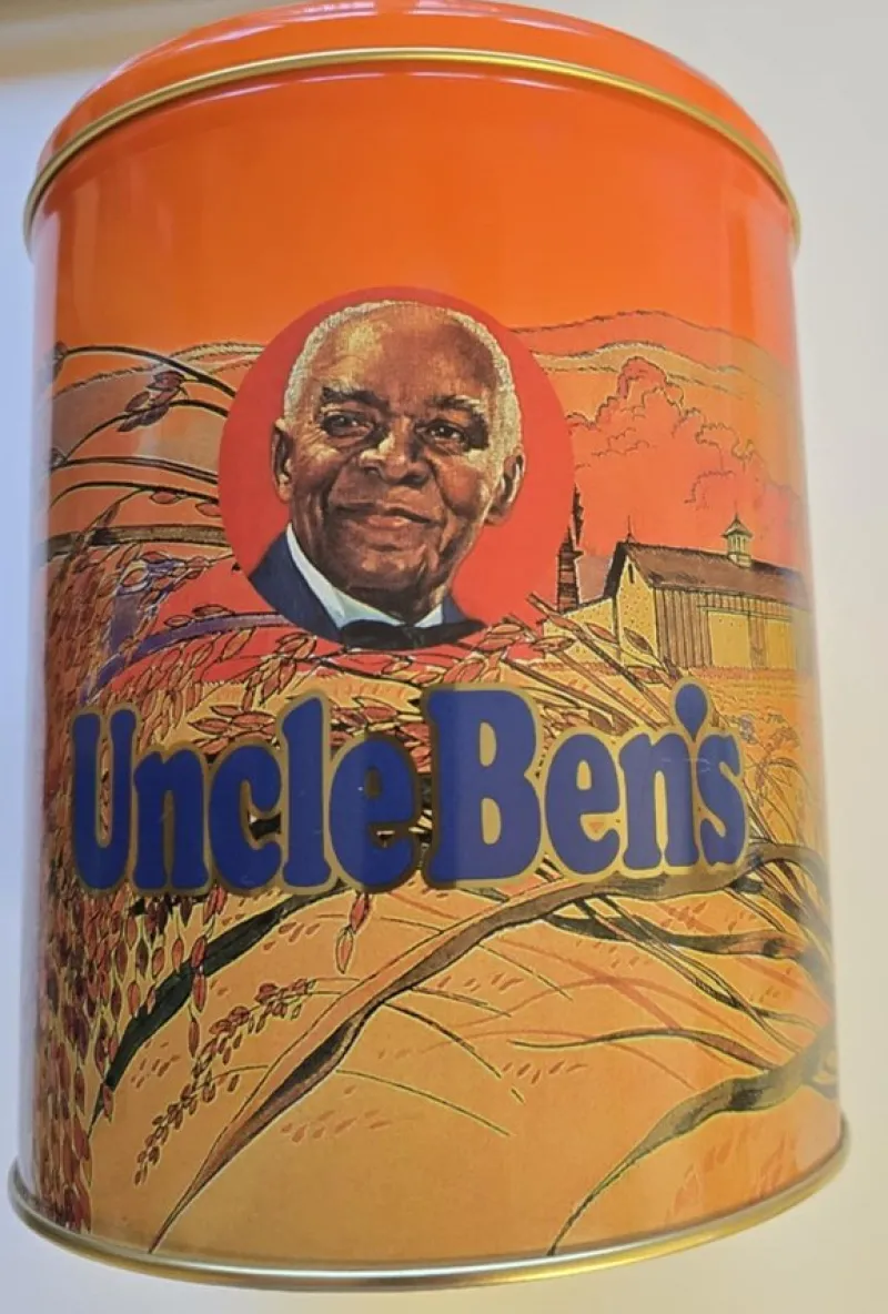 Tradera Plåtemballage<Risburk / Plåtburk Uncle Ben´s
