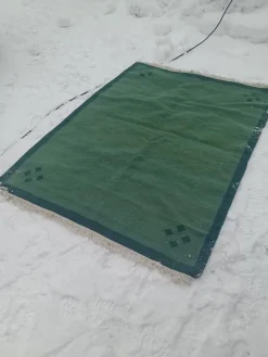 Tradera Röllakan Grön matta med fransar^ Mattor