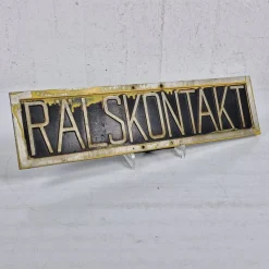 Tradera Järn- & Spårvägsmemorabilia<RÄLSKONTAKT skylt i metall - 1900-tal
