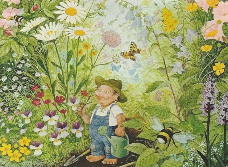 Tradera Allmänna Motiv<ROLF LIDBERG - TROLLKORT - DEN LILLE TRÄDGÅRDSMÄSTAREN