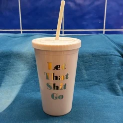 Tradera Rosa mugg med texten ^ Hushållsartiklar