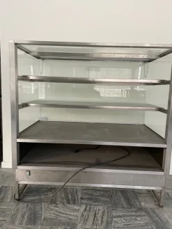 Tradera Affärsverksamhet<Rostfri displayhylla med glashyllor