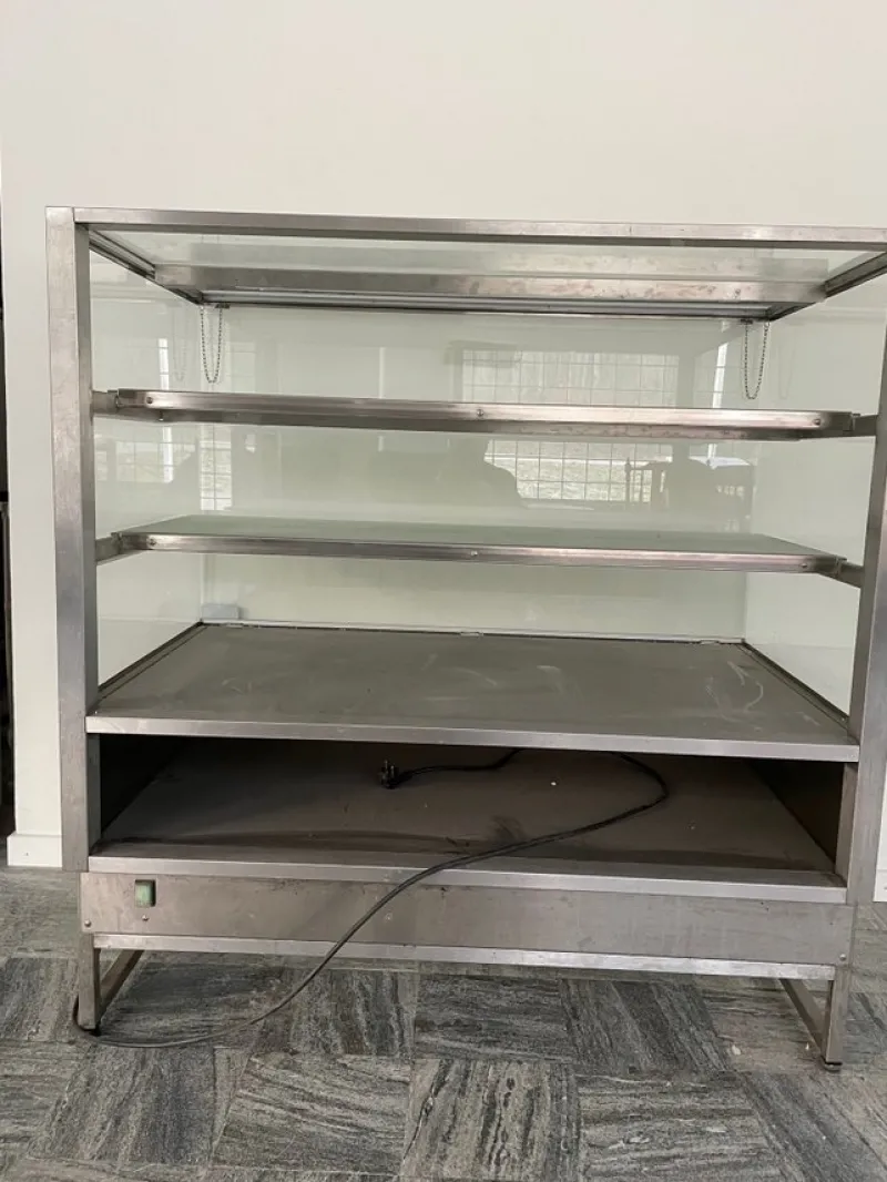 Tradera Affärsverksamhet<Rostfri displayhylla med glashyllor