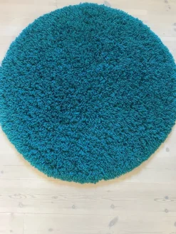 Tradera Rund matta Vimberly 4 blå 80 cm^ Mattor