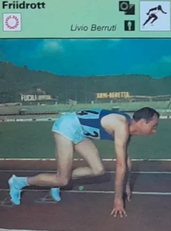 Tradera Olympia<Samlarbild, friidrott-olympiska mästare: Livio Berruti, Italien 200 meter