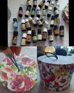 Tradera Samling av 30/st eteriska oljor i vacker förvaringsask^ New Age
