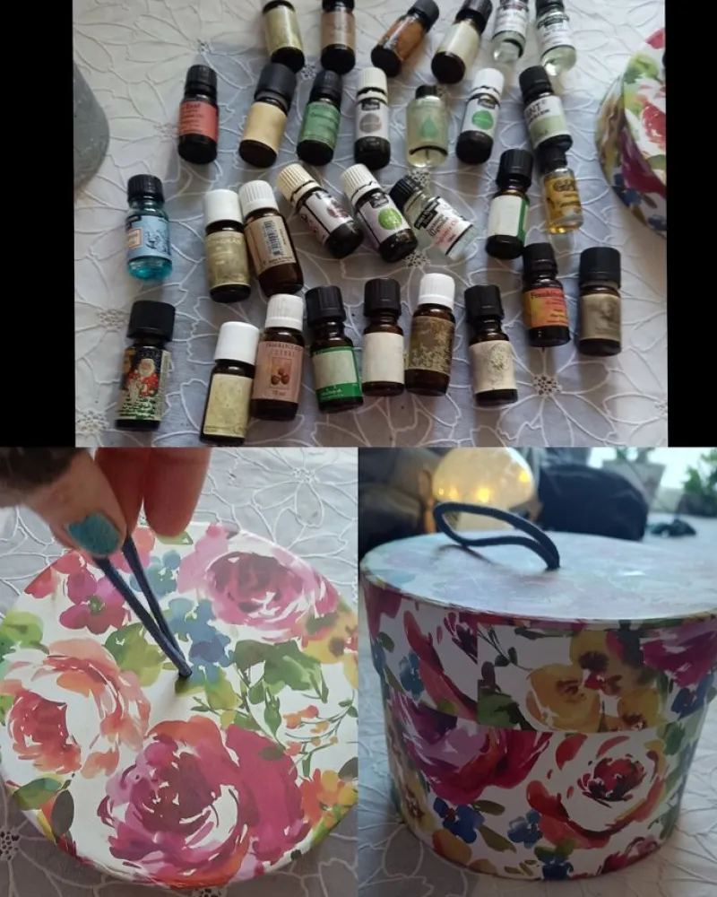 Tradera Samling av 30/st eteriska oljor i vacker förvaringsask^ New Age