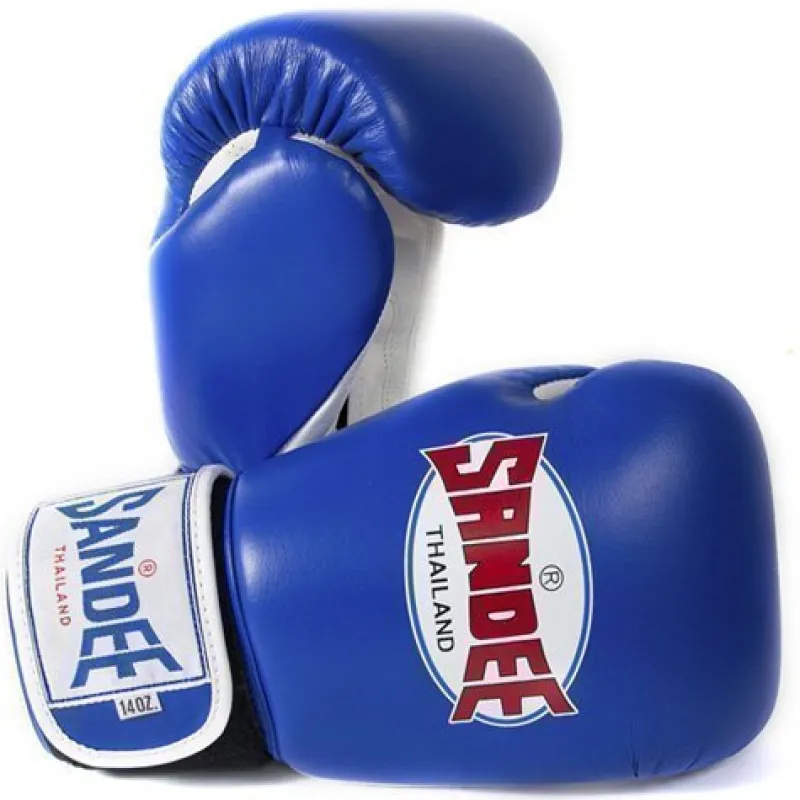Tradera Boxning<SANDEE: Boxningshandskar blå i äkta skinn - 10oz