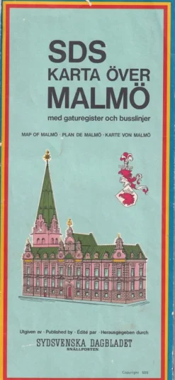 Tradera SDS karta över Malmö - Vikbar karta med buslinjer skadad i veck> Grafik, Kartor & Tryck