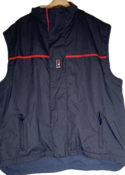 Tradera Segling<Seafarer mörkblå väst med röda detaljer, storlek XXL Seafarer Vest Jacket