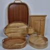 Tradera Serveringsbricka & parti brödkorgar i trä - Svepaskar m.m - 1900-tal> Hemslöjd