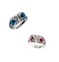 Tradera Smyckespaket<Set 2-pack 18,5mm till 19,5mm ring silver 925S stämplat Örn bästis jul justerbar