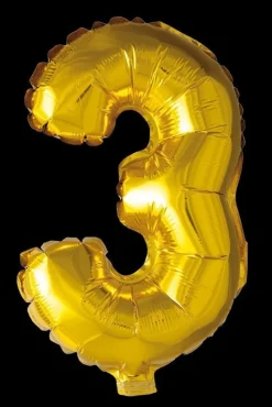 Tradera Siffra 3 Guld 41 cm> Barnkalas