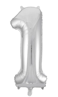 Tradera Siffra 1 Silver 86 cm> Barnkalas