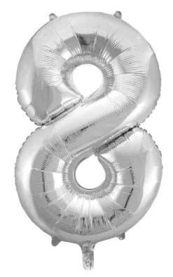 Tradera Siffra 8 Silver 86 cm> Barnkalas