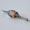 Tradera Broscher<SILVERBROSCH med vacker orange sten, Silver .835 *1kr utrop*
