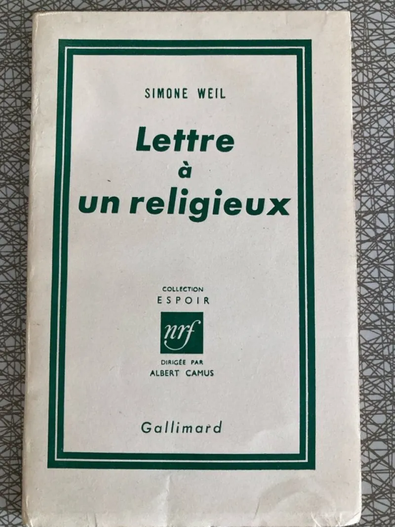 Tradera Simone Weil: Lettre à un religieux. Tryckt 1951> Filosofisk Litteratur