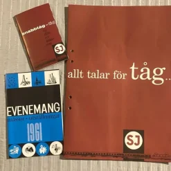 Tradera Järn- & Spårvägsmemorabilia<SJ broschyrer och tidtabeller från 1961
