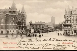 Tradera Svenska Landskap<Skåne. Helsingborg. Parti af torget. 1907.
