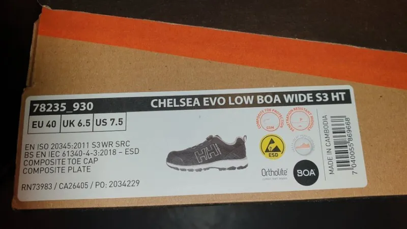 Tradera Övriga Skoprodukter<Skyddsskor Helly Hansen 78235_930 Chelsea Evo BOA Wide S3 HT, svart/grå, stl 40.