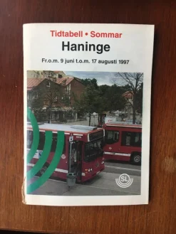 Tradera Tidtabeller<SL Tidtabell Haninge from 9 juni 1997