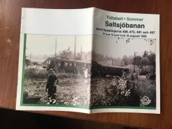 Tradera Tidtabeller<SL Tidtabell Saltsjöbanan från 14 juni 1999