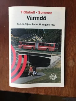Tradera Tidtabeller<SL tidtabell Värmdö från 9 juni 1997