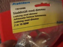 Tradera sladdställ med dimmer 2 m 10-60W Praktikern> Elinstallation