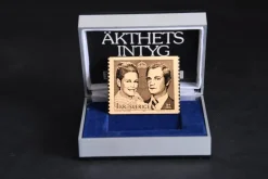 Tradera Slanias kända Frimärks plakett i Brons - äkthetsintyg - originalask - Fint skick> Silver