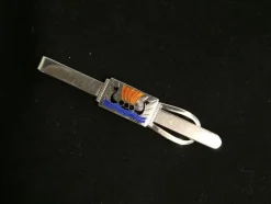 Tradera Slipsnålar<Slipshållare.Äkta silver-50talet.Vikingaskepp i emalj.Oanv.fr guldsmed.