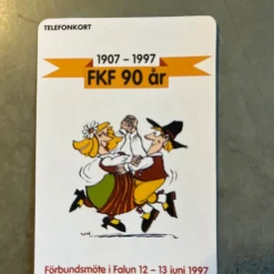 Tradera Telefonkort<Sällsynt Tele2-kort FKF 90 år Falun 1997 - Reklamkort