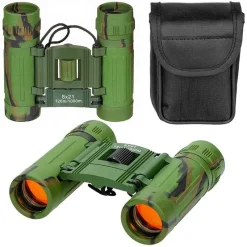 Tradera Small Foldable Binoculars 8 x 21 Ruby Lens & Woodland Camo - Hunting Jakt Kikare^ Kikare & Teleskop