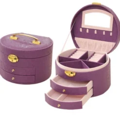 Tradera Smyckeskrin & -förvaring<Smyckeskrin PU Läder örhänge halsband armband display