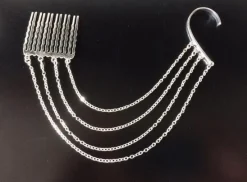 Tradera Hårsmycken & Diadem<Snyggt Hårsmycke Hårkam Håraccessoar Earcuff Cuff med Kedjor - Silver