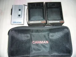 Tradera Sony Walkman VM4 med Canman högtalare SP101 i väska RETRO^ Bärbart